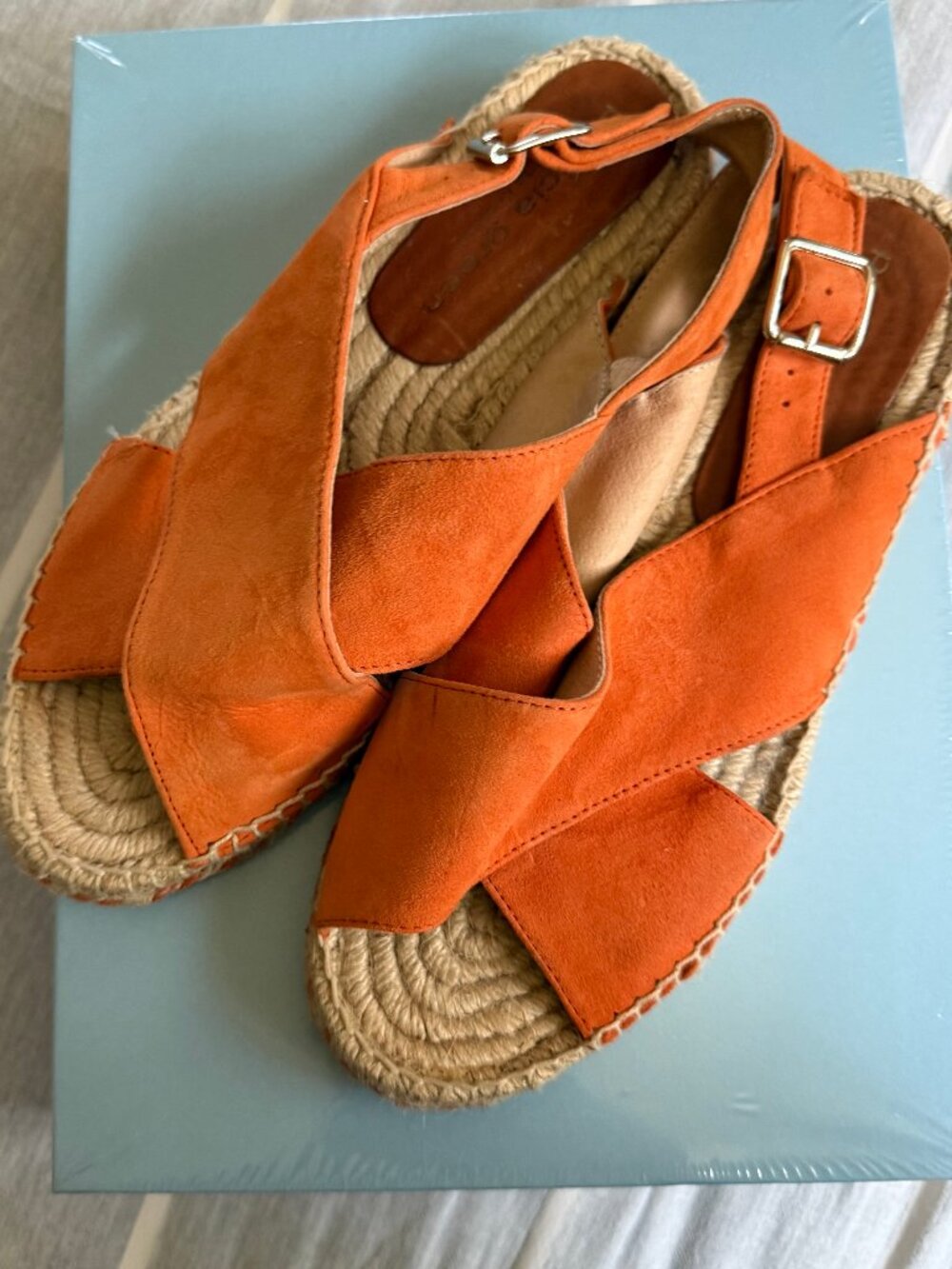 Patricia Green Myka Flat Espadrille Sandals in Orange Size 7